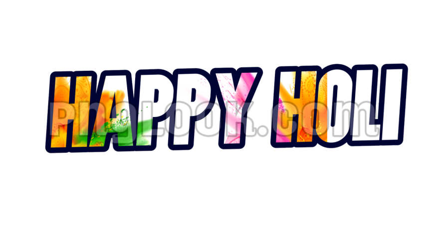 Happy Holi PNG text transparent image download