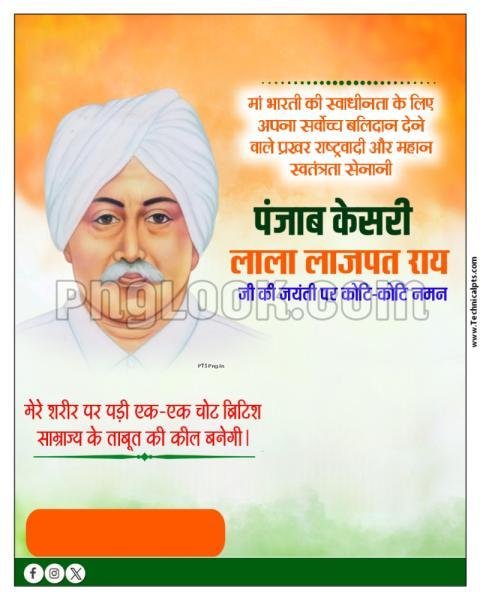लाला लाजपत राय जयंती पोस्टर background image download