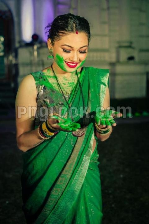 photo of girl playing holi