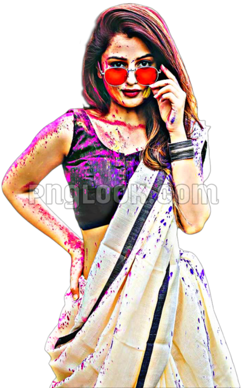 Happy Holi celebrate girl Png