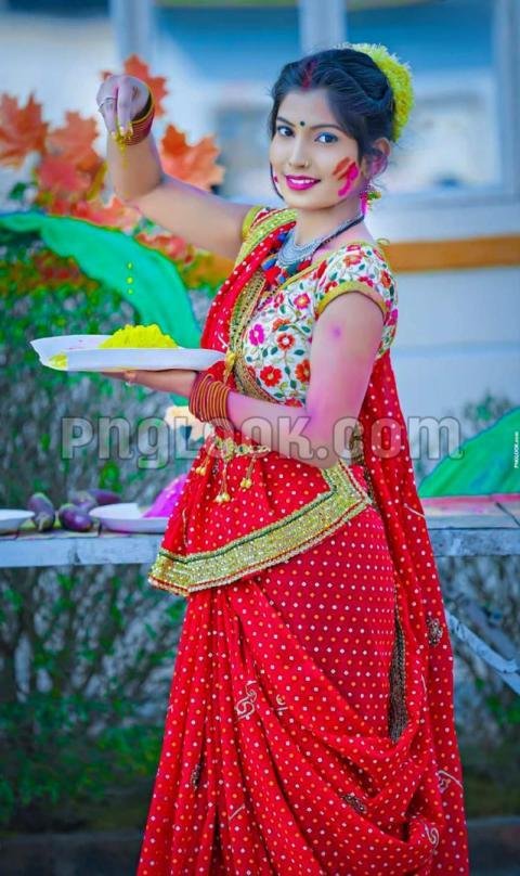Photo of Indian girl celebrating Holi festival