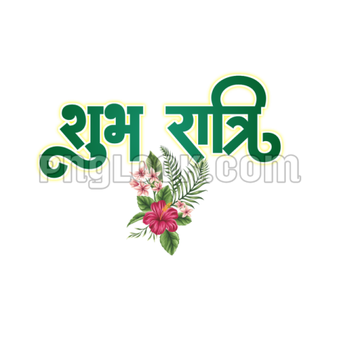शुभ रात्रि text PNG | good night in Hindi text transparent image download