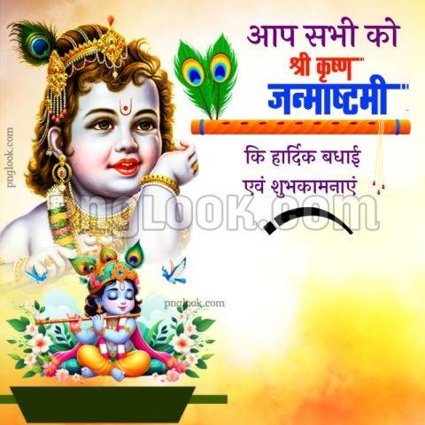 Krishna Janmashtami poster banner background download